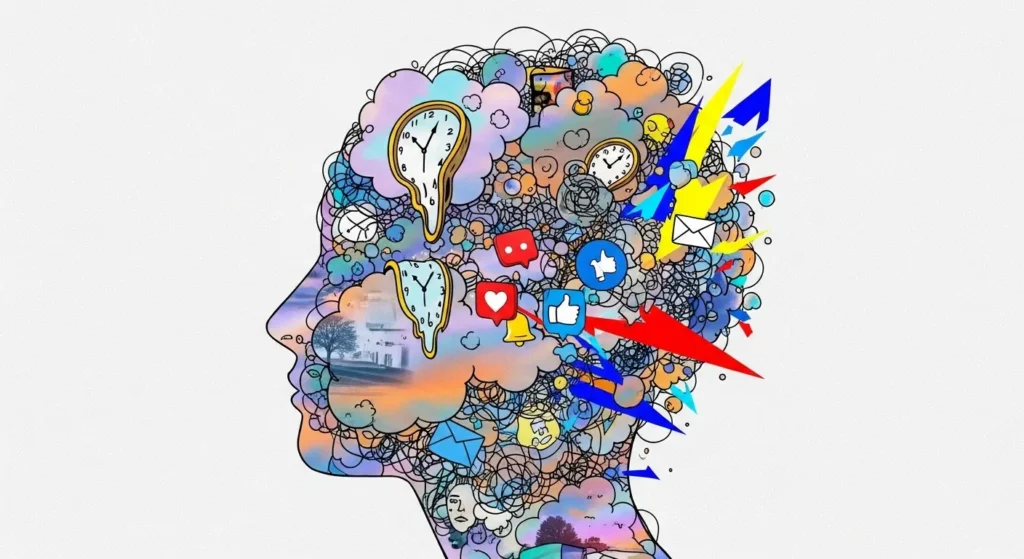 Abstract Brain Overload Illustration