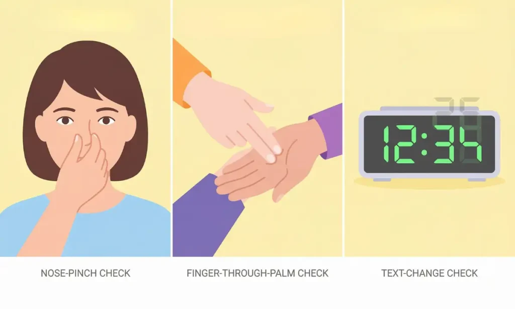 Three reality checks to do while awake
